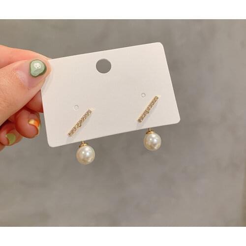 S925 Needle Korean Fashion Rhinestones Pearl Earrings Elegant Women Stud Earrings Trendy Jewelry