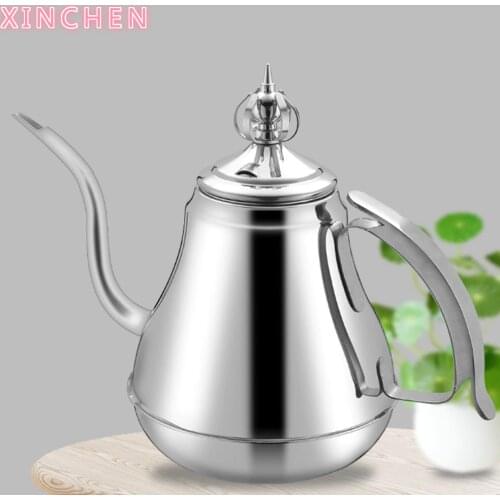 1.2/1.8L Gooseneck Kettle Stainless Steel Tea Pot with Tea Strainer Teapot Hotel Coffee Pot Induction Cooker Kettle Teaware Sets