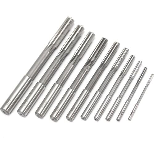 10pcs HSS H7 Straight Shank Milling Reamers Set Precision Chucking Machine Cutter Rotating Tools 3/4/5/6/7/8/9/10/11/12 mm