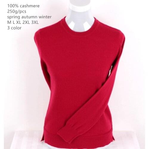 Naizaiga Middle-aged womens 100% cashmere O-neck solid rose pink blue fashion women sweater YDSM27