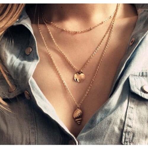 2018 Fashion Multi Women coin conch Charm Choker Necklace chocker Jewelry collana Bijoux Femme Joyas mujer Collier ras du cou