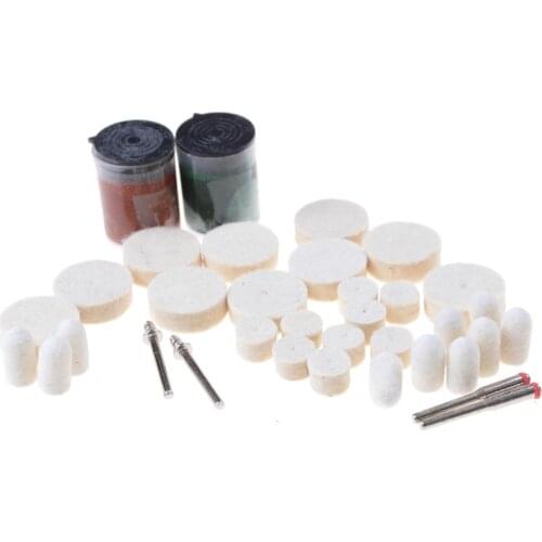 36Pcs/set Soft Felt Buffing Burr Polishing Wheels Brushes Kits for Metal Rotary Tools Promotion Dremel Accessories Polishing Pad
