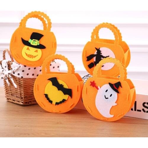 4D Hanging Halloween Candy Bags Witch Bat Pumpkin Decorations Kids Birthday Gifts Portable Bag Halloween Party Supplies Toys
