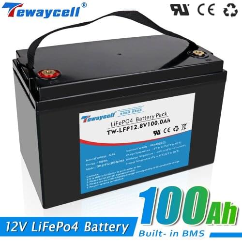 12V lifepo4 battery 100ah Rechargeable Battery RV lithium battery with BMS for Outdoor camping and Inverter Solar energy