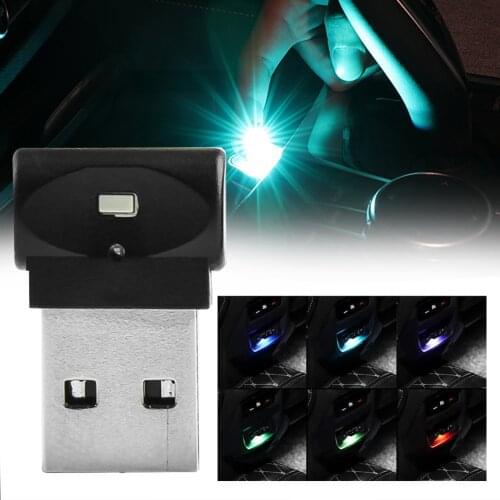 Car Mini USB Light Button Control Car Accessories Interior Decoration Auto Atmosphere Lights Signal Lamp Colorful LED Lights