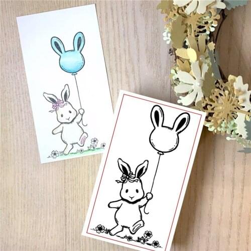 Bunny Balloon NEW Clear Stamps For DIY Scrapbooking/Decorative Craft Supplies Bullet Journal Rubber Stamp Sentiment Card Making