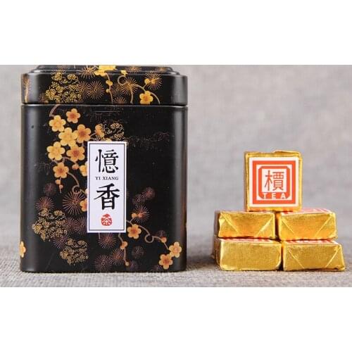 Yunnan Pu'er Tea Cooked Tea Small block Chen Xiang Cooked Pu'er Tuo Tea Small Square Brick Canned 100G chinese puerh tea