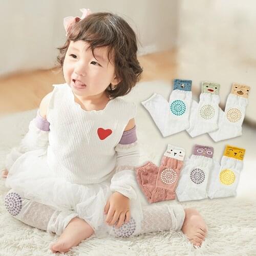 0-12Y baby kids Cotton Mosquito Socks mesh Thin silicone non-slip infant girls knee pads animal child toddler Protective sleeve