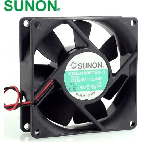 2pcs For Sunon 80X80X25mm KDE2408PTB3-6 8025 24V 2.4W 80mm server inverter axial cooling fans