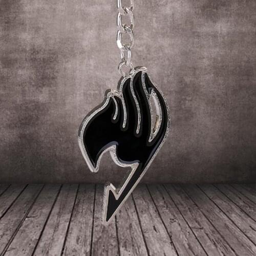 Enamel Animal Fairy-Tails Keychain Guild Logo Tattoo Badge Blue Red Pink Black Keyring Key Chain Ring Anime Fashion Jewelry