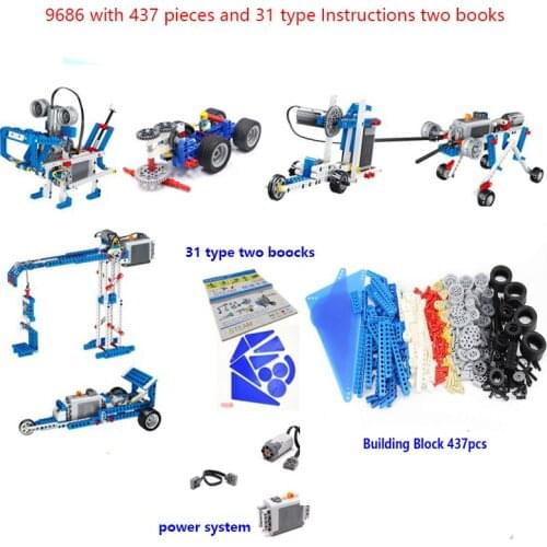 New 437Pcs Power Science Machinery Suit Compatible 9686 Educational Technic Robot Learning Building Blocks Bricks Children Toys