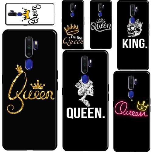 Cute King Queen Crown For OPPO A31 A53 2020 A5 A9 A1K A15 A3S A5S A52 A72 A92 A83 A91 A93 Reno2 Z F5 F7 Case