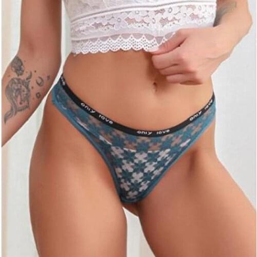 Summer New Breathable Womens Underwear Floral Embroidery Lace Thong Lingerie Seamless Panties Temptation Female G-String Briefs