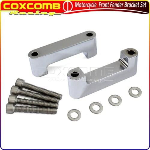 Motorcycle Black/Chrome Front Fender Spacer Bracket Set For Harley Electra Road King Street Glide FLHT FLHR FLTR FLHX 1996-2013
