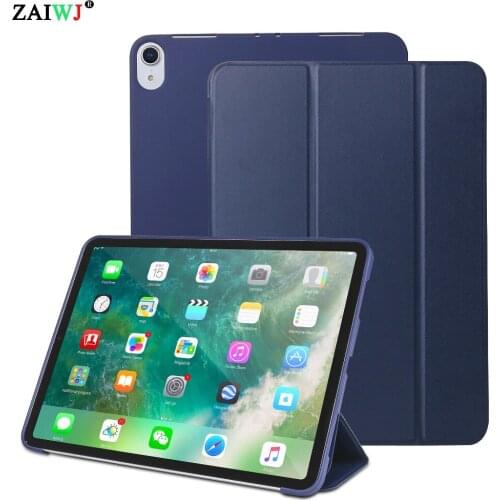 NEW 2018 Case for Apple iPad Pro 11 inch , ZAIWJ intelligent cover TPU soft silicone magnet Smart Auto Sleep Wake Tablet shell
