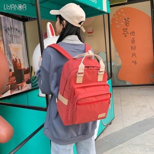 NEW 2020 women lady canvas teenage backpack shoulder casual school female high quality fashion student backpacks for Girl