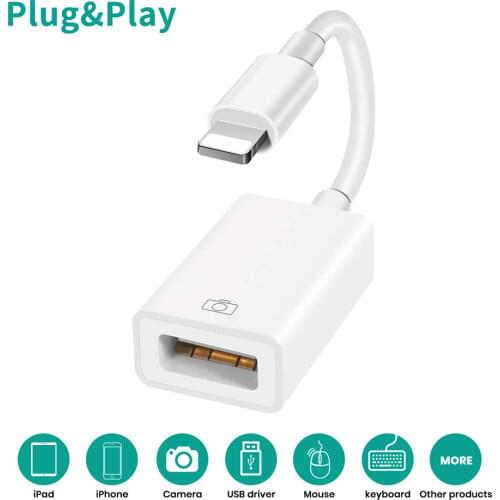 MeloAudio Upgrade for Lightning OTG Adapter Cable USB Male to Female for iPhone/iPad/iPod MIDI Electric Piano Keyboard AMP DAC