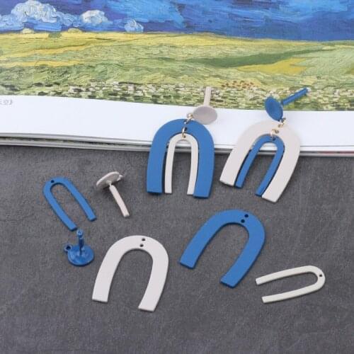 DIY Personalized Accessories Pendant Material U-shaped Pendant Irregular Round Earrings Handmade Accessories