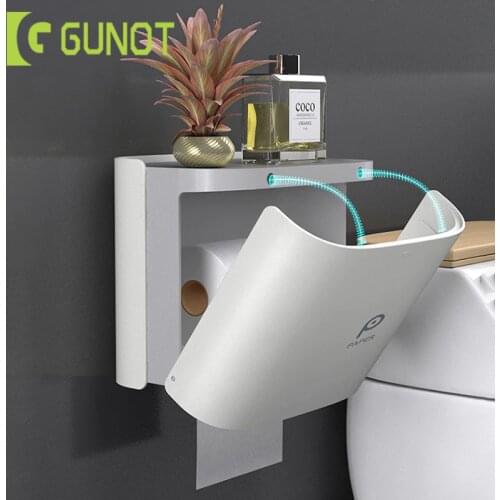 GUNOT Portable Toilet Paper Holder Wall-mounted Toilet Paper Dispenser For Bathroom Storage Box Home Bathroom Accessories