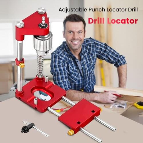 Adjustable Punch Locator Woodworking Drill Locator Drill Convenient Labor Saving Alloy Steel Woodworking Drilling Dropshopping