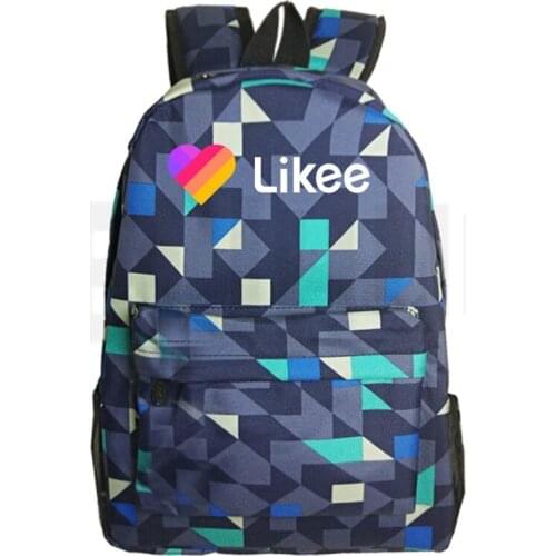 "LIKEE 1 (Like Video)" Backpack Russia Type LIKEE Bag Pack Black Laptop Travel Zipper Bookbag School Bags for Teenage Girls