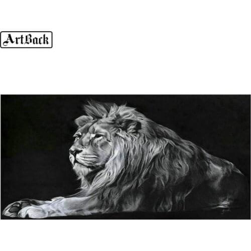Rhinestone full square lion 5d diy diamond painting animal kit diamond mosaic 3d diamond embroidery 80x160cm