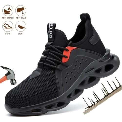 Safety Shoes Indestructible Men Work Shoes Steel Toe Cap Puncture-Proof Breathable Comfortable Lightweight Protection Boots