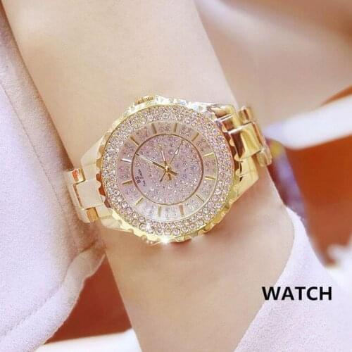 Bee sister Women Watches 2020 Luxury Brand Diamond Quartz Ladies Rose Gold Watch Stainless Steel Clock Dress Watch Ladies