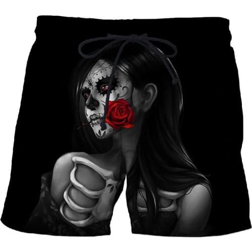 Beautiful rose flowers women beach shorts black quick-drying swim trunks street funny 3D printing Board Shorts 2021 short homme