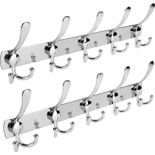1/2 Pcs Hooks Wall Mounted Stainless Steel Coat Robe Hat Clothes Hanger Towel Rack Home Accessories