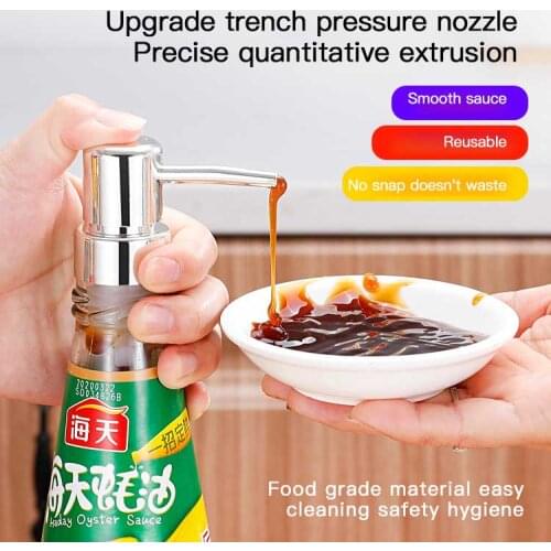 1pc Oyster Sauce Bottle Pressure Mouth PP/ silicone Press Mouth Household Fue Machine Press Mouth Pump Head Kitchen Gadgets