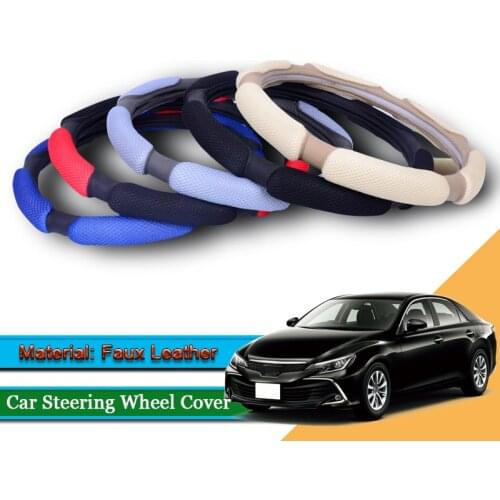 1pcs Car Styling Leather Car Steering Wheel Cover Car Steering-wheel Hubs Automobiles Accessories Fit For Toyota Reiz 2013-2020