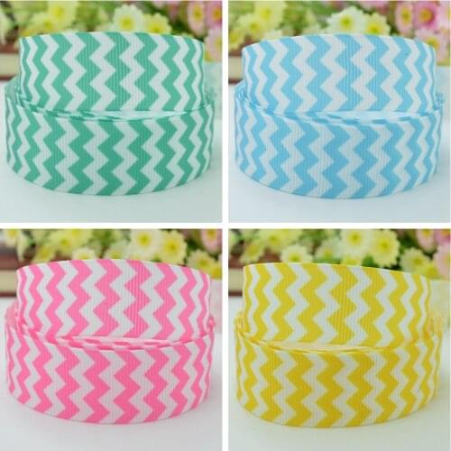 10 Yards 22mm 7/8" Easter chevron Pretty Girls Printed grosgrain ribbon hair bow Headwear DIY hair accessories retail