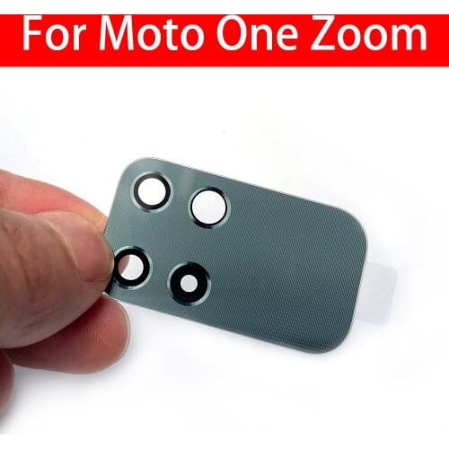 100% Original New Rear Back Camera Glass Lens Without Glue Sticker Adhesive Replacement Parts For Moto One Zoom