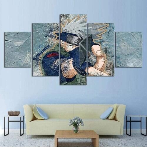 5 Piece Wall Art Canvas Anime Manga Figure Prints Kakashi Ninja Pictures And Posters Home Living Room Decoration Paintings