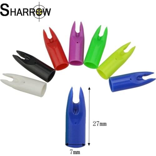50pcs Archery Arrow Nocks Fit For 6.8-6.9mm Arrow Shaft Replacement OD 9mm ID 7mm DIY Nocks Accessories Length 27mm Shooting