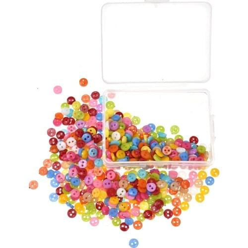 500pcs 6mm Round Resin Mini Assorted Color for DIY Crafts Tools Decorative Button Scrapbooking Garment DIY Apparel Accessories