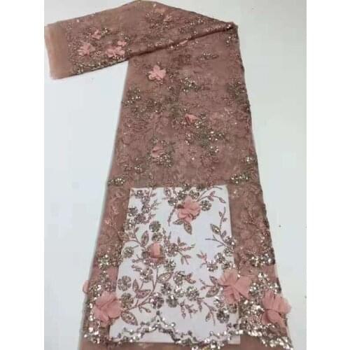 African Lace Fabric 2021 High Quality Sequins French Lace Fabric Sewing Nigerian Lace Fabrics For Wedding Dress