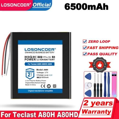 Battery 6500mAh for Teclast A80H A80HD A80S A80se X80H X80HD X80 Plus &Pro &Power Tablet PC Li-Po Rechargeable Replacement