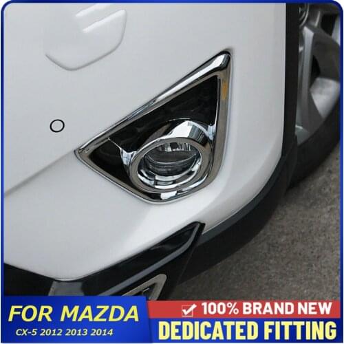 Car Accessories Front Fog Light Frame Cover ABS Chrome Head Fog Lamp Cover Stickers For Mazda CX5 CX-5 2012 2013 2014