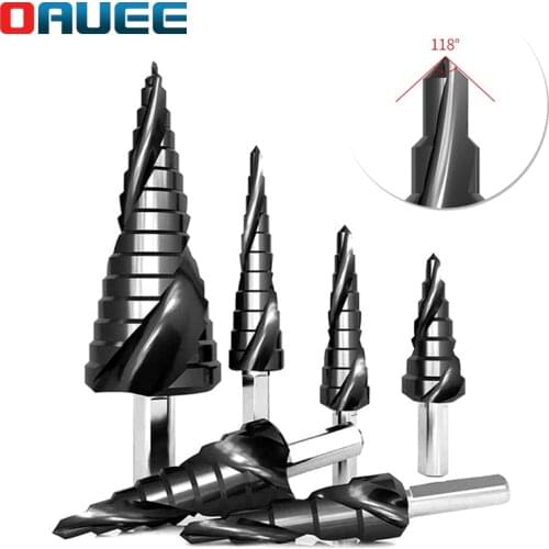 HSS Drill Bit Titanium Coated Step Drill Wood Set Power Tools for Metal High Speed Steel Hole Cutter Step Cone Center Drills