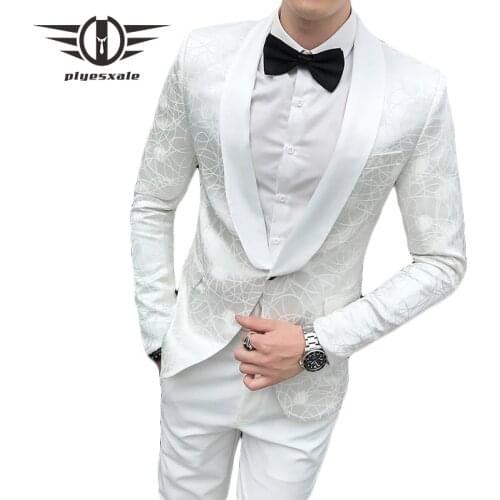 Black White Wedding Blazers For Men 2019 New Autumn Slim Fit Striped Blazer Mens Party Blazers Stage Prom Wear Casual Terno Q783