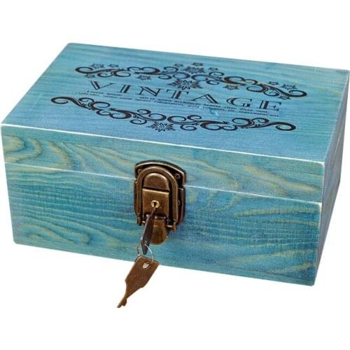 Retro Wooden Boxes Jewelry Cosmetic Case Multifunctional Organizer Wooden Storage Box Holder Vintage Rustic Antique Box