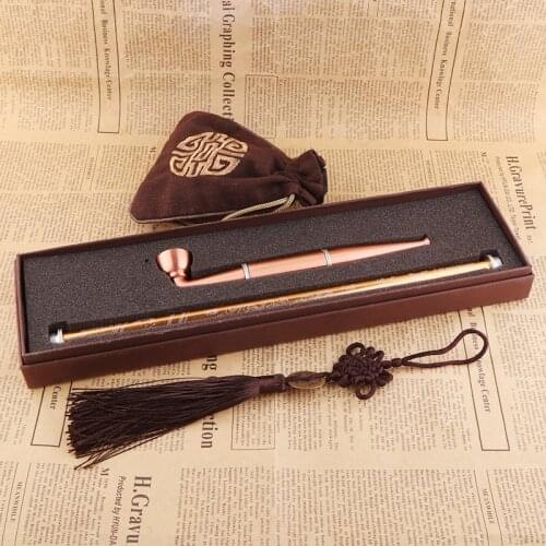 Long Metal Tobacco Smoking Pipe Smoke Aceessories Luxurious Gift Box Chinese Tobacco Pipes Extensible Size Pipe For Smoking