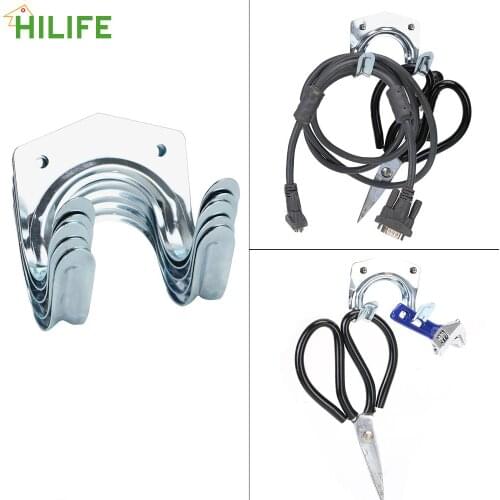 5Pcs Metal Tool Storage For Garden kitchen bathroom Double Hanger Holder Garden Garage Organizer Hanging Hooks
