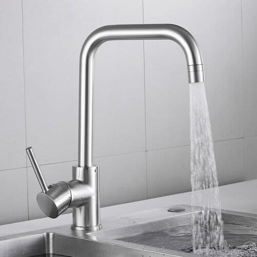 Kitchen Faucet Nickel/Black Sink Mixer Tap Swivel Faucet Classic Swivel Copper Single Hole Hot and coldKitchen Faucets tap