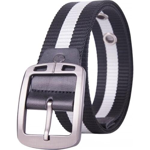 Hot Selling Unisex belt Quality Stripe Nylon Pin Buckle Mens belt Casual Weaving Nylon Women belts Luxury belt Student belts