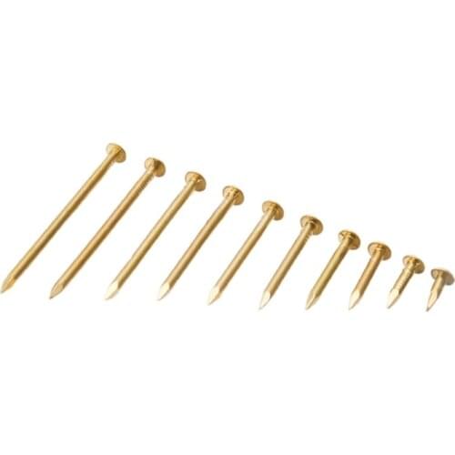 Antique Pure Copper Furniture Miniature Nail with Round Head 8-12mm Pack of 100
