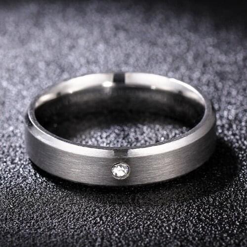 MOREDEAR 3mm 5mm CZ Zircon Titanium Ring for Men and Women Silver Personalized Ring Customize Ring Engraved Ring