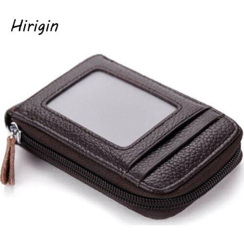 Men/Women Mini ID Card Holders Business Credit Card Holder PU Leather Slim Bank Card Case Organizer Wallet Zipper Unisex 2020